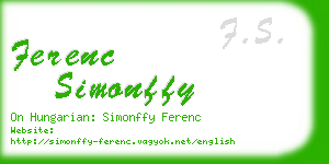 ferenc simonffy business card